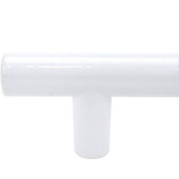 Simple Kitchen Cabinet Pulls White Cupboard Round T Bar Handle Drawer 2" New - Picture 1 of 16